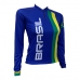 CAMISA CICLISMO ADVANCED BRASIL TARJA AZUL FEMININA - (MANGA LONGA)